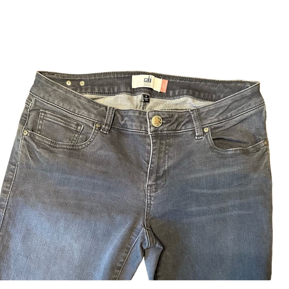 Cabi denim jeans size 6 slim boyfriend casual straight leg black work weekend